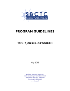 PROGRAM GUIDELINES 2015-17 JOB SKILLS PROGRAM