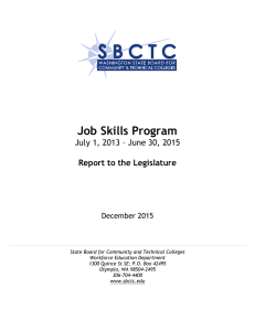 Job Skills Program  July 1, 2013 – June 30, 2015
