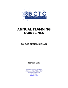 ANNUAL PLANNING GUIDELINES 2016-17 PERKINS PLAN