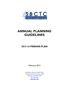 ANNUAL PLANNING GUIDELINES 2015-16 PERKINS PLAN