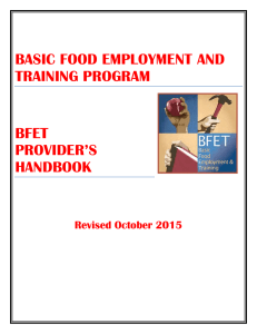 BASIC FOOD EMPLOYMENT AND TRAINING PROGRAM BFET