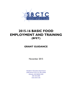 2015-16 BASIC FOOD EMPLOYMENT AND TRAINING (BFET)