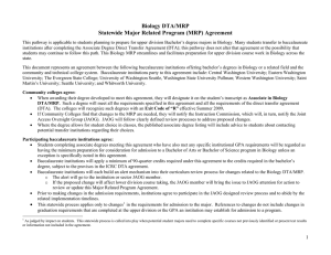 Biology DTA/MRP Statewide Major Related Program (MRP) Agreement