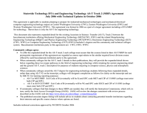 Statewide Technology DTA and Engineering Technology AS-T Track 2 (MRP)... July 2006 with Technical Updates in October 2006