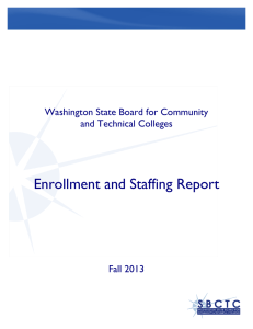 Enrollment and Staffing Report  Washington State Board for Community and Technical Colleges