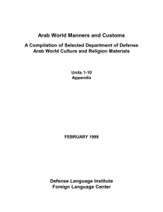 Arab World Manners and Customs
