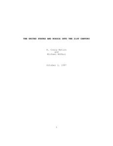 R. Craig Nation and Michael McFaul October 1, 1997