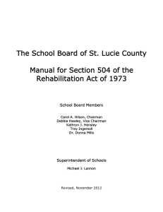 The School Board of St. Lucie County Rehabilitation Act of 1973