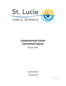 Comprehensive School  Counseling Program                    Version 2016 