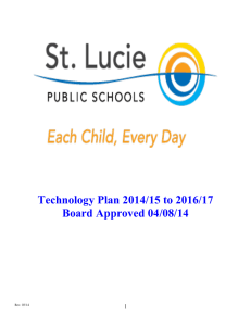 Technology Plan 2014/15 to 2016/17 Board Approved 04/08/14  1