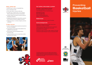 Basketball Preventing For further information contact