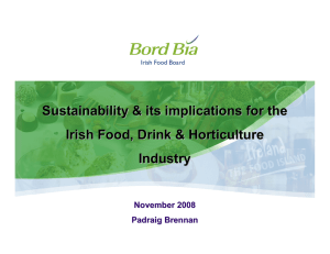 Sustainability &amp; its implications for the Irish Food, Drink &amp; Horticulture Industry