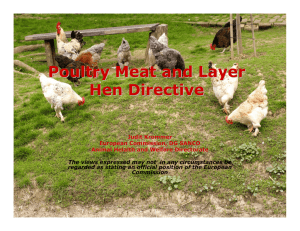 Poultry Meat and Layer Hen Directive Poultry Meat and Layer Hen