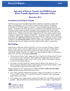 Research Report  14-3 Associate of Science Transfer and STEM Focused