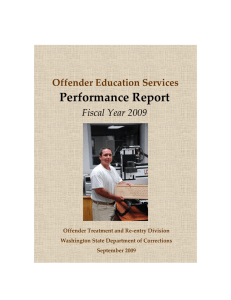 Performance Report Offender Education Services Fiscal Year 2009