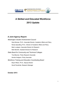 A Skilled and Educated Workforce 2013 Update A Joint Agency Report: