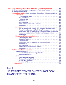 PART 2:  US PERSPECTIVES ON TECHNOLOGY TRANSFERS TO CHINA .