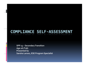 COMPLIANCE SELF‐ASSESSMENT