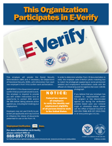 This Organization Participates in E-Verify
