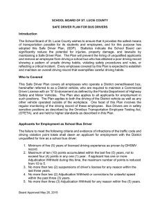 Introduction  The School Board of St. Lucie County wishes to ensure... of  transportation possible for its students and employees, and...