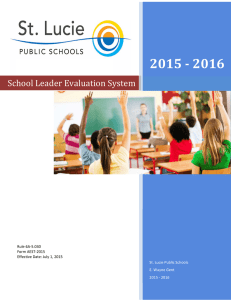 2015	‐	2016 School	Leader	Evaluation	System