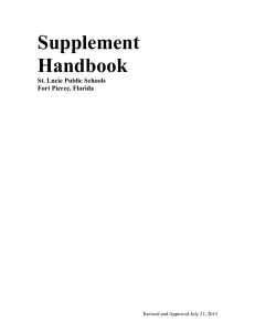 Supplement Handbook  St. Lucie Public Schools