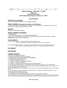 Regular Meeting – November 14, 2006 6:00 p.m. School Board Room