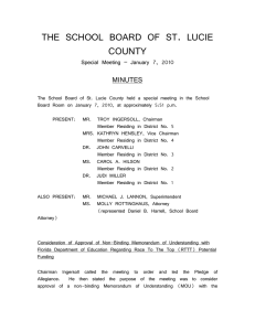 THE SCHOOL BOARD OF ST. LUCIE COUNTY MINUTES
