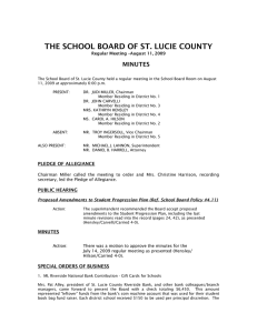 THE SCHOOL BOARD OF ST. LUCIE COUNTY  MINUTES