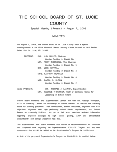 THE SCHOOL BOARD OF ST. LUCIE COUNTY MINUTES