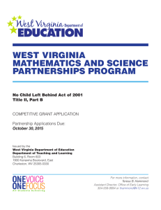 WEST VIRGINIA MATHEMATICS AND SCIENCE PARTNERSHIPS PROGRAM