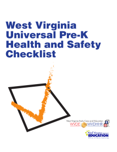 West Virginia Universal Pre-K Health and Safety Checklist