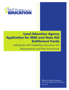 Local Education Agency Application for IDEA and State Aid Entitlement Funds