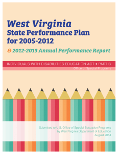 West  Virginia State Performance Plan for 2005-2012 &amp;