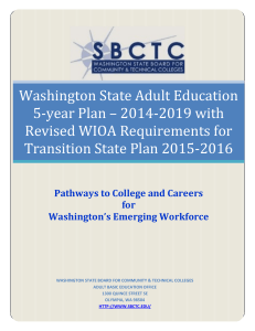 Washington State Adult Education 5-year Plan – 2014-2019 with