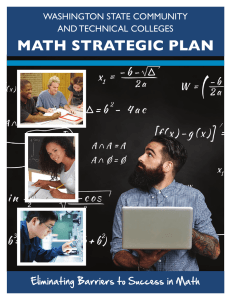 MATH STRATEGIC PLAN WASHINGTON STATE COMMUNITY AND TECHNICAL  COLLEGES