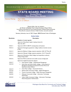 STATE BOARD MEETING Meeting Minutes State Board Office, Olympia