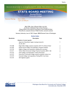 STATE BOARD MEETING Meeting Minutes Centralia College Business Meeting: