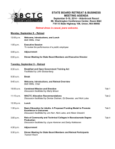 STATE BOARD RETREAT &amp; BUSINESS MEETING AGENDA