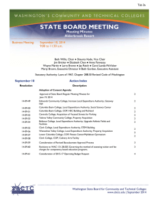 STATE BOARD MEETING Meeting Minutes Alderbrook Resort Business Meeting: