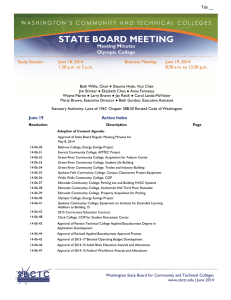 STATE BOARD MEETING Meeting Minutes Olympic College Study Session: