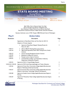 STATE BOARD MEETING Meeting Minutes Columbia Basin College Study Session: