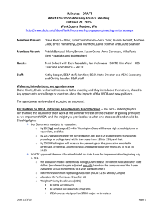 - Minutes - DRAFT Adult Education Advisory Council Meeting October 21, 2015