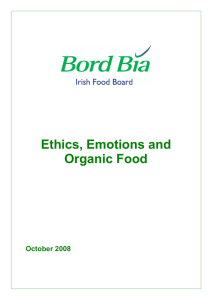 Ethics, Emotions and Organic Food  October 2008