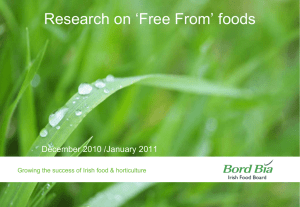 Research on „Free From‟ foods December 2010 /January 2011 AIDAN COTTER