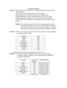 Tutorial in Statistics Exercise 1 are quantitative?