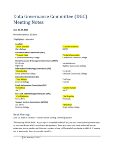 Data Governance Committee (DGC) Meeting Notes