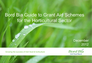 Bord Bia Guide to Grant Aid Schemes for the Horticultural Sector December 2012