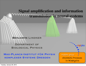 Signal amplification and information transmission in neural systems Benjamin Lindner