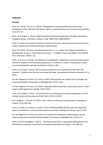 Aerts, W., Cheng, P. &amp; Tarca, A. (2013). ‘Management’s earnings... Corporate Governance: An International Review Publicaties